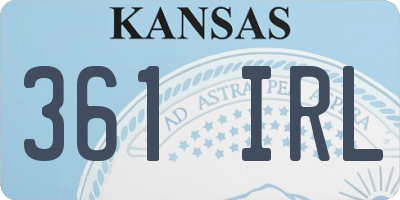 KS license plate 361IRL