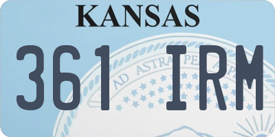 KS license plate 361IRM