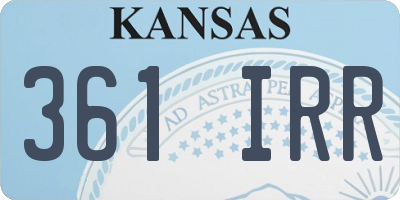 KS license plate 361IRR