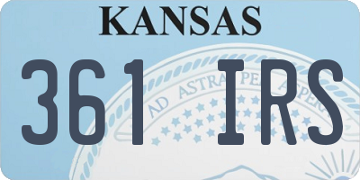 KS license plate 361IRS