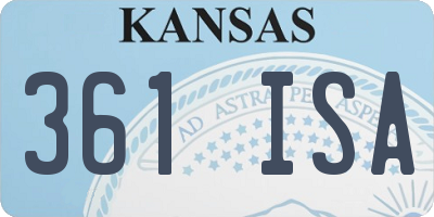 KS license plate 361ISA