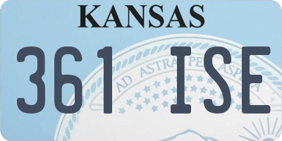 KS license plate 361ISE