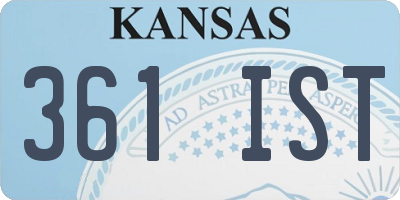 KS license plate 361IST