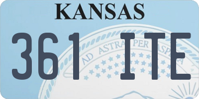 KS license plate 361ITE