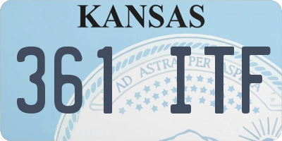 KS license plate 361ITF