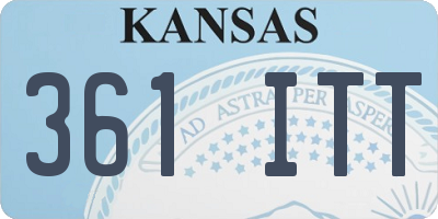 KS license plate 361ITT