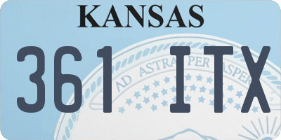 KS license plate 361ITX