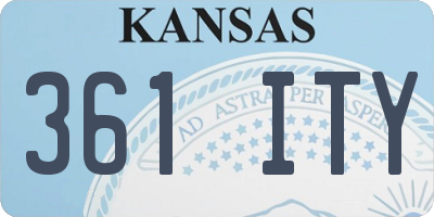 KS license plate 361ITY