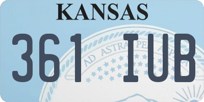 KS license plate 361IUB