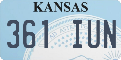 KS license plate 361IUN