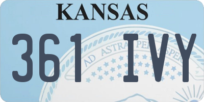 KS license plate 361IVY