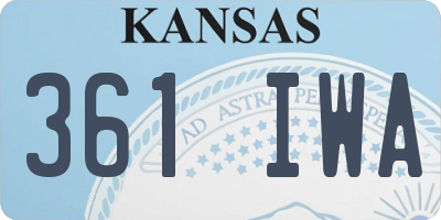 KS license plate 361IWA