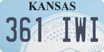 KS license plate 361IWI
