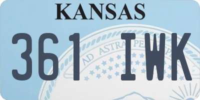 KS license plate 361IWK
