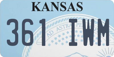 KS license plate 361IWM