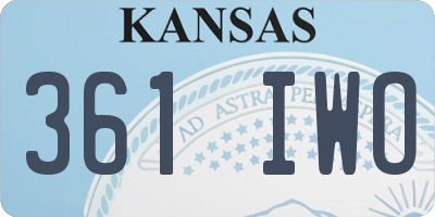KS license plate 361IWO