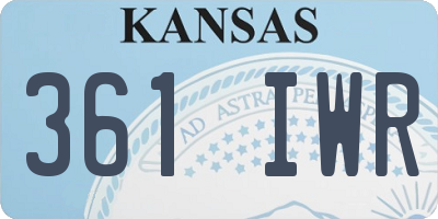 KS license plate 361IWR