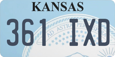 KS license plate 361IXD