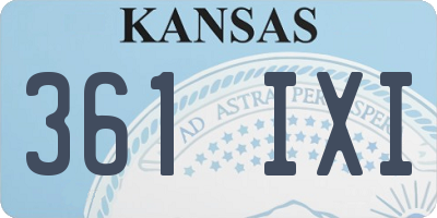 KS license plate 361IXI