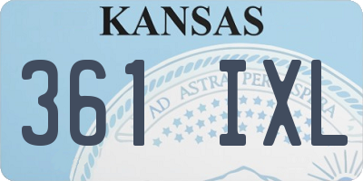 KS license plate 361IXL