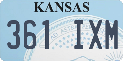 KS license plate 361IXM