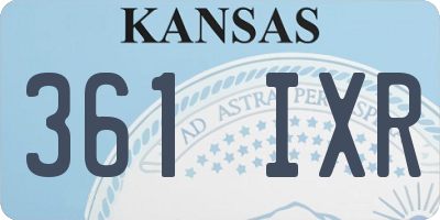 KS license plate 361IXR
