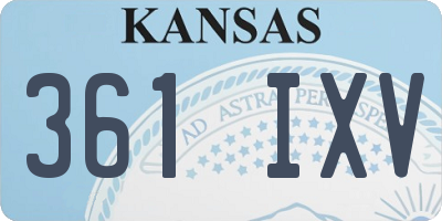 KS license plate 361IXV