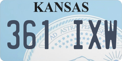 KS license plate 361IXW
