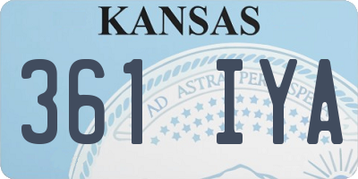 KS license plate 361IYA