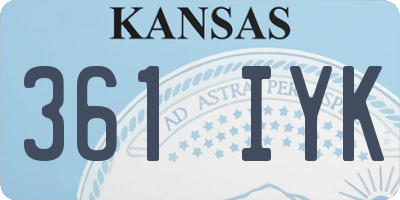 KS license plate 361IYK