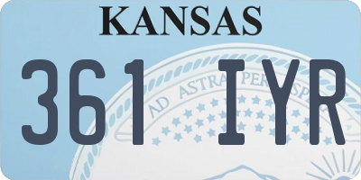 KS license plate 361IYR