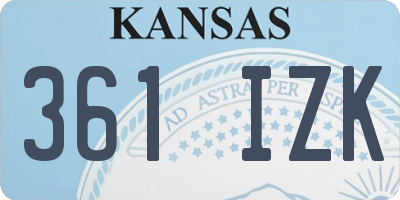 KS license plate 361IZK