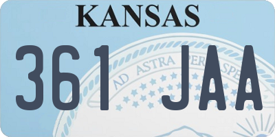 KS license plate 361JAA