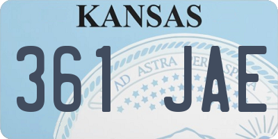 KS license plate 361JAE