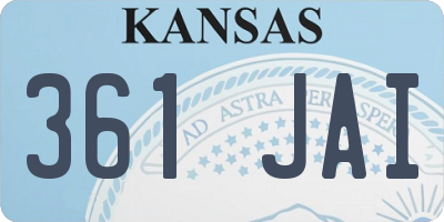 KS license plate 361JAI