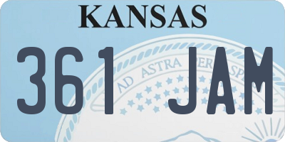 KS license plate 361JAM