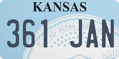 KS license plate 361JAN