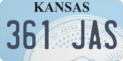 KS license plate 361JAS
