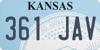 KS license plate 361JAV