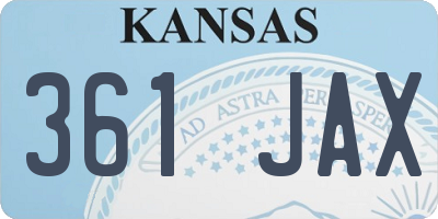 KS license plate 361JAX