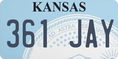 KS license plate 361JAY