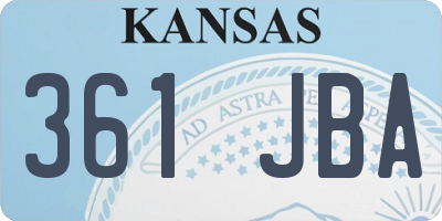 KS license plate 361JBA