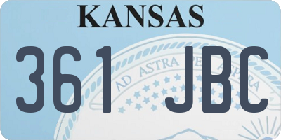 KS license plate 361JBC