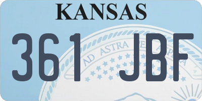 KS license plate 361JBF