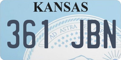KS license plate 361JBN