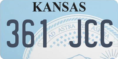 KS license plate 361JCC