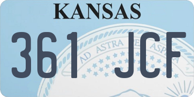 KS license plate 361JCF