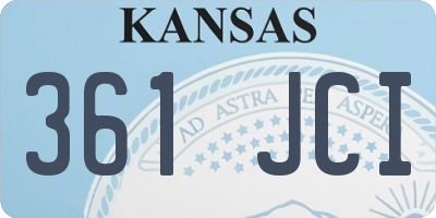 KS license plate 361JCI