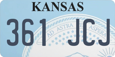 KS license plate 361JCJ