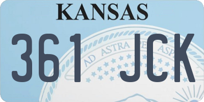 KS license plate 361JCK